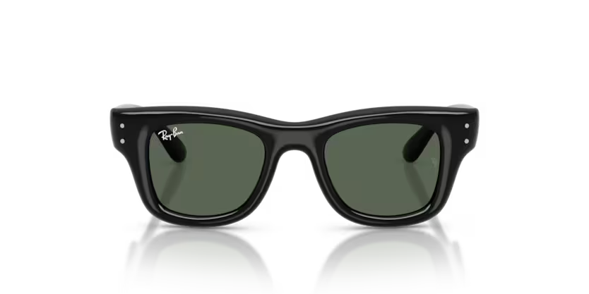 Ray-Ban Junior 0RJ9240S Color 100/71 Polished Black Nylon Frame with Dark Green Polyamide Bio Lenses