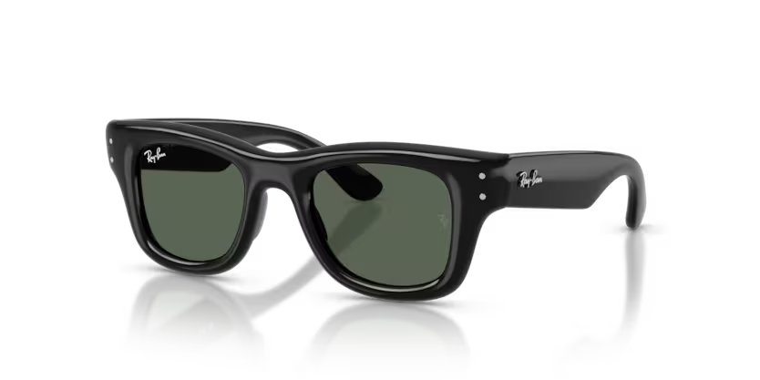 Ray-Ban Junior 0RJ9240S Color 100/71 Polished Black Nylon Frame with Dark Green Polyamide Bio Lenses