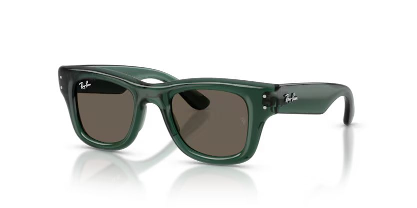 Ray-Ban Junior 0RJ9240S Color 7189/3 Polished Transparent Green Nylon Frame with Brown Polyamide Bio Lenses