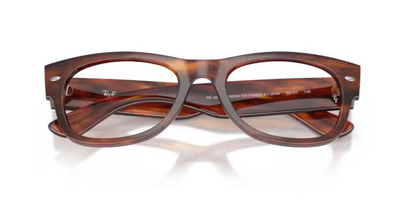 Ray-Ban Mega Wayfarer II 0RX0832V 2144 Striped Havana Propionate Square Optical Eyeglasses Frame