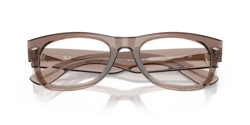 Ray-Ban Mega Wayfarer II 0RX0832V 8457 Transparent Taupe Beige Propionate Square Optical Eyeglasses Frame