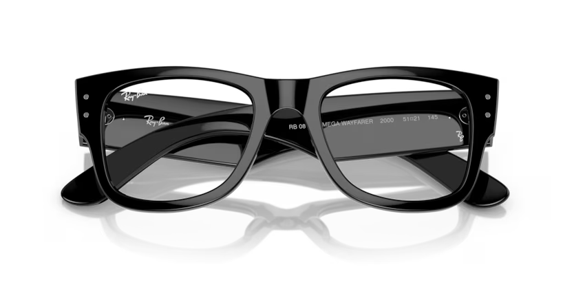 Ray-Ban Mega Wayfarer 0RX0840V 2000 Black Propionate Square Optical Eyeglasses Frame