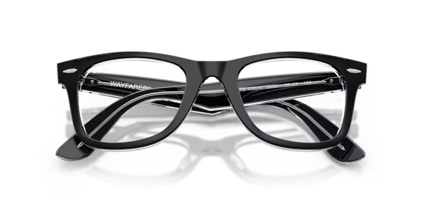 Ray-Ban 0RX4340V Wayfarer Ease – Black on Transparent (50 mm)