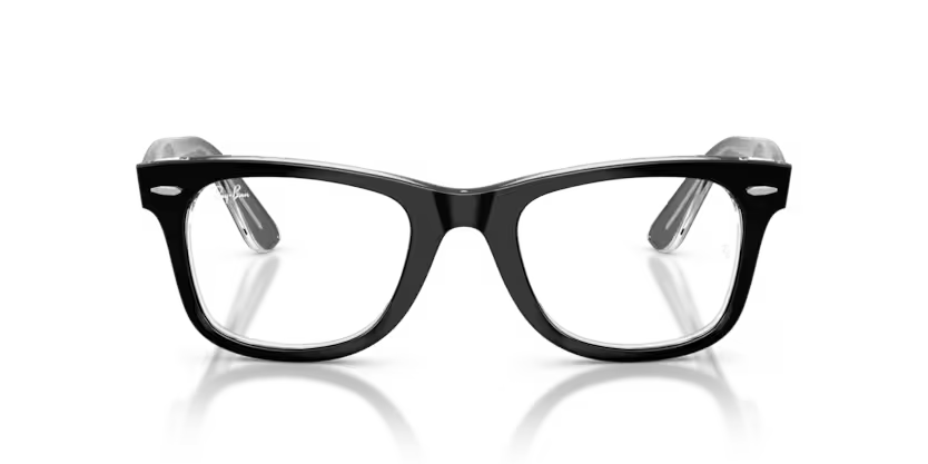 Ray-Ban 0RX4340V Wayfarer Ease – Black on Transparent (50 mm)