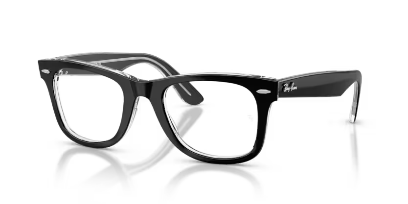 Ray-Ban 0RX4340V Wayfarer Ease – Black on Transparent (50 mm)