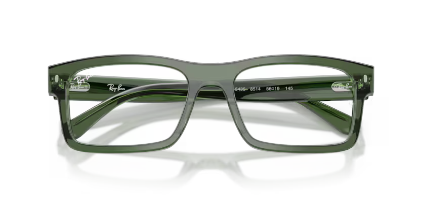 Ray-Ban 0RX5435 8514 Transparent Green Acetate Rectangular Optical Eyeglasses Frame