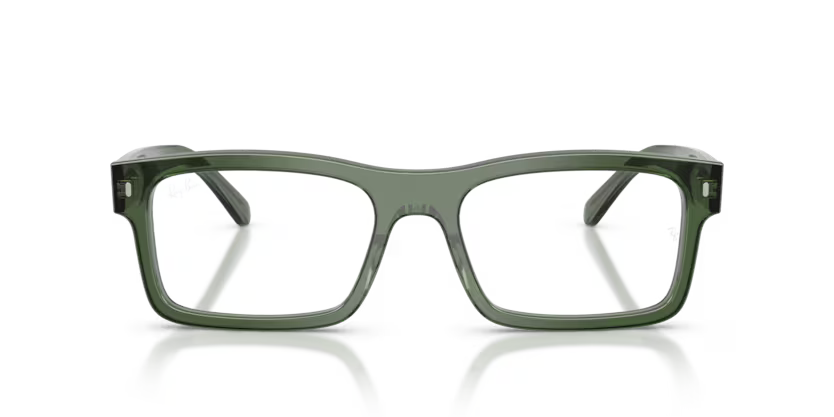 Ray-Ban 0RX5435 8514 Transparent Green Acetate Rectangular Optical Eyeglasses Frame