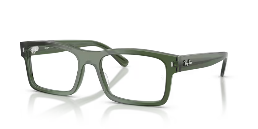 Ray-Ban 0RX5435 8514 Transparent Green Acetate Rectangular Optical Eyeglasses Frame
