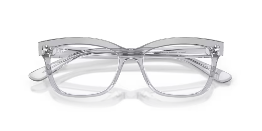 Ray-Ban 0RX5444I 8415 Transparent Light Grey Acetate Irregular Geometric Optical Eyeglasses Frame