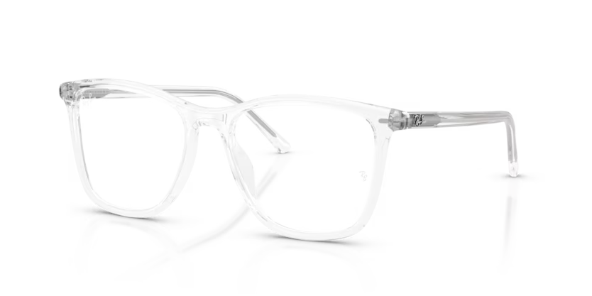 Ray-Ban 0RX5455 Color 2001 Polished Transparent Acetate Frame with Clear Bio Demo Lenses
