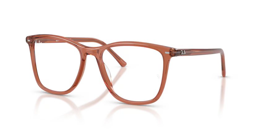 Ray-Ban 0RX5455 8511 Transparent Brown Acetate Square Optical Eyeglasses Frame