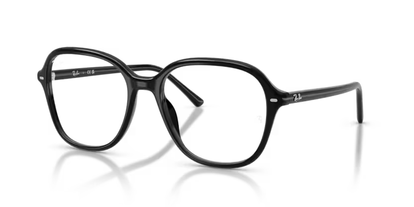 Ray-Ban 0RX5456 Color 2000 Polished Black Acetate Frame with Clear Bio Demo Lenses