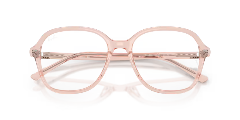Ray-Ban 0RX5456 8540 Transparent Pink Acetate Square Optical Eyeglasses Frame