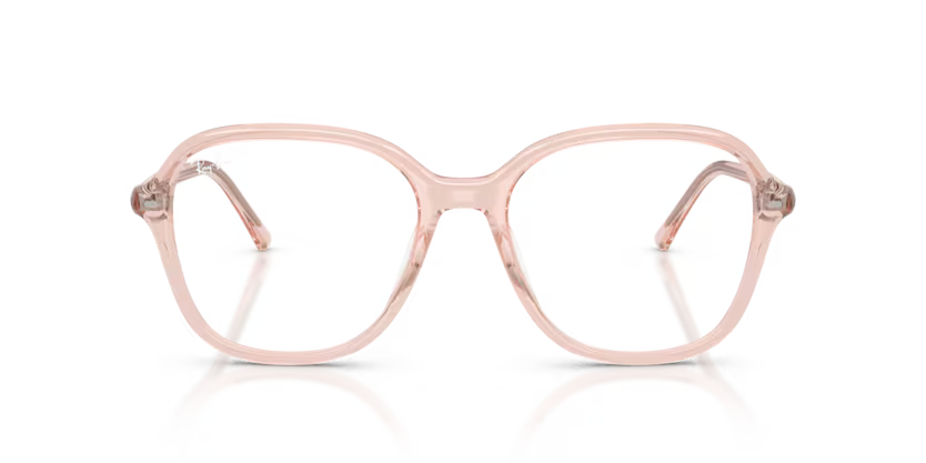 Ray-Ban 0RX5456 8540 Transparent Pink Acetate Square Optical Eyeglasses Frame