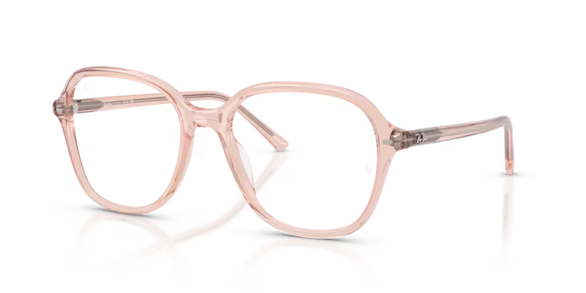 Ray-Ban 0RX5456 8540 Transparent Pink Acetate Square Optical Eyeglasses Frame