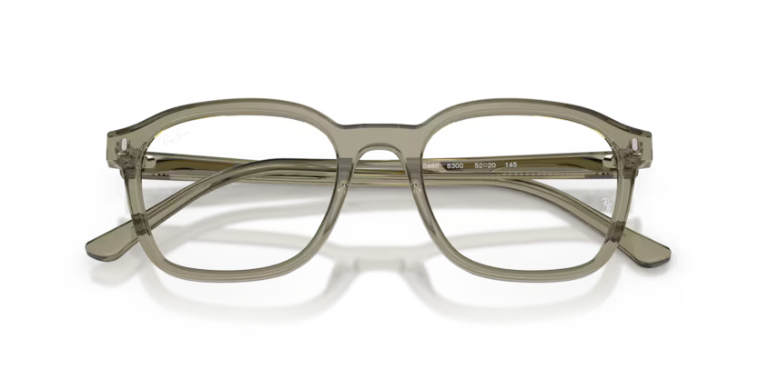 Ray-Ban 0RX5460 Color 8300 Polished Transparent Green Acetate Frame with Clear Bio Demo Lenses