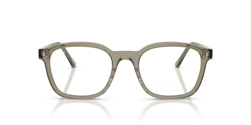 Ray-Ban 0RX5460 Color 8300 Polished Transparent Green Acetate Frame with Clear Bio Demo Lenses