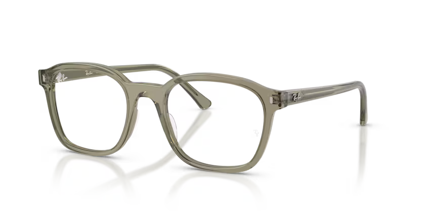 Ray-Ban 0RX5460 Color 8300 Polished Transparent Green Acetate Frame with Clear Bio Demo Lenses