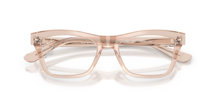 Ray-Ban 0RX5462I 8267 Transparent Light Pink Acetate Irregular Geometric Optical Eyeglasses Frame
