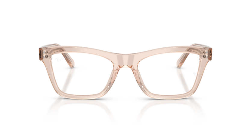 Ray-Ban 0RX5462I 8267 Transparent Light Pink Acetate Irregular Geometric Optical Eyeglasses Frame