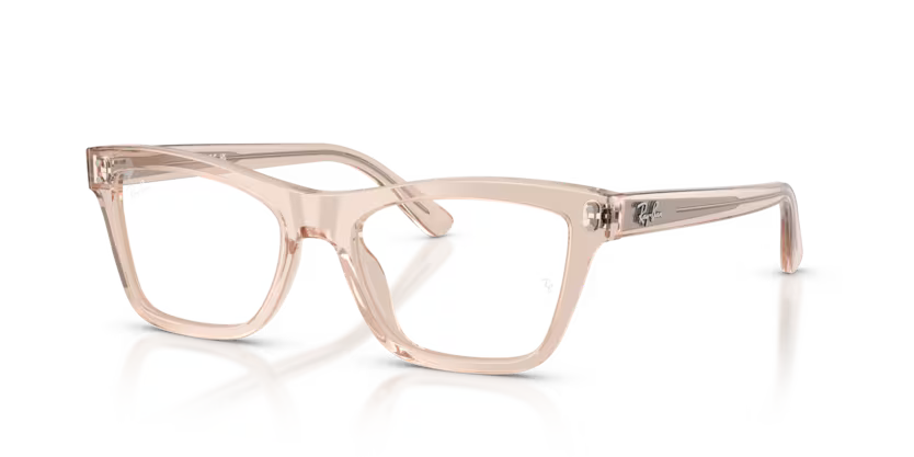 Ray-Ban 0RX5462I 8267 Transparent Light Pink Acetate Irregular Geometric Optical Eyeglasses Frame