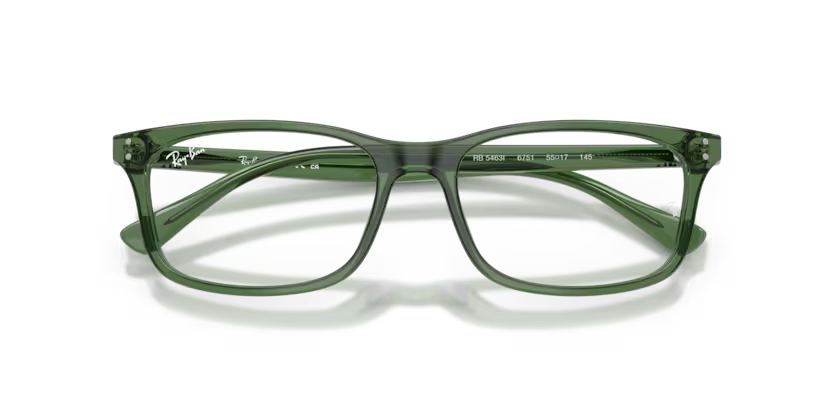 Ray-Ban 0RX5463I 6751 Transparent Olive Green Acetate Pillow Optical Eyeglasses Frame