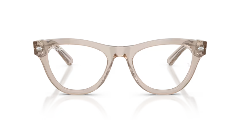 Ray-Ban 0RX5510 8449 Transparent Light Brown Acetate Cat Eye Optical Eyeglasses Frame