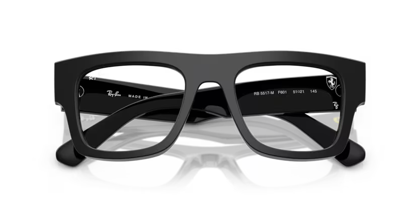 Ray-Ban 0RX5517M F601 Black Acetate Square Optical Eyeglasses Frame