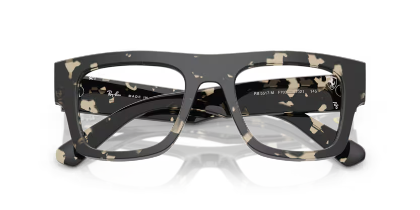 Ray-Ban 0RX5517M F703 Grey Havana Acetate Square Optical Eyeglasses Frame – Ferrari Collection