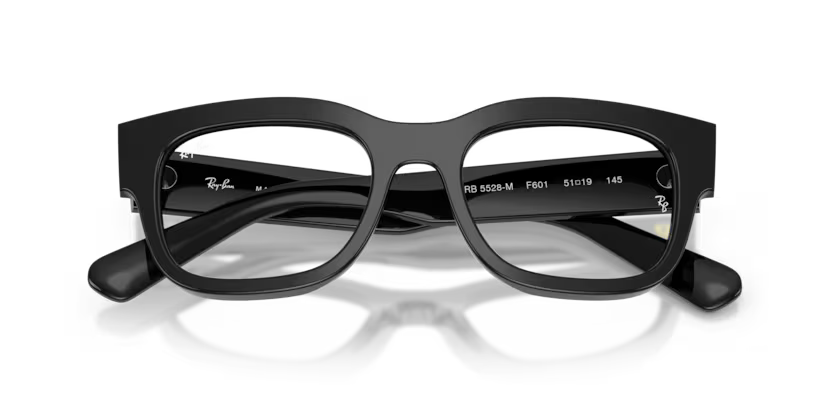 Ray-Ban 0RX5528M F601 Black Acetate Square Optical Eyeglasses Frame