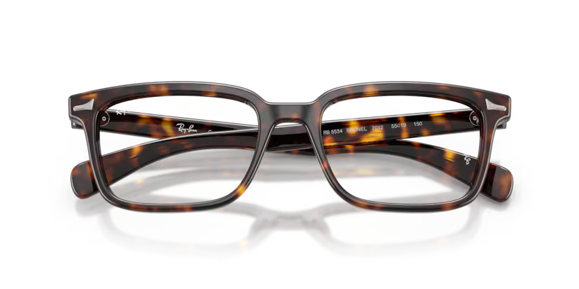 Ray-Ban 0RX5534 Brunel 2012 Havana Acetate Rectangular Optical Eyeglasses Frame