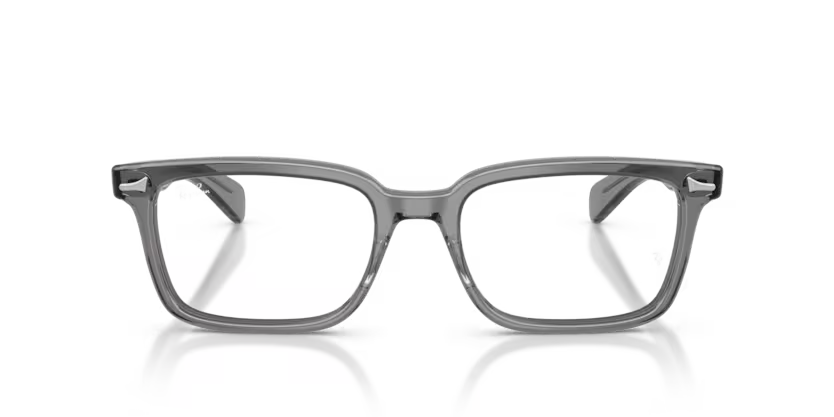 Ray-Ban 0RX5534 Brunel 8268 Transparent Grey Acetate Rectangular Optical Eyeglasses Frame