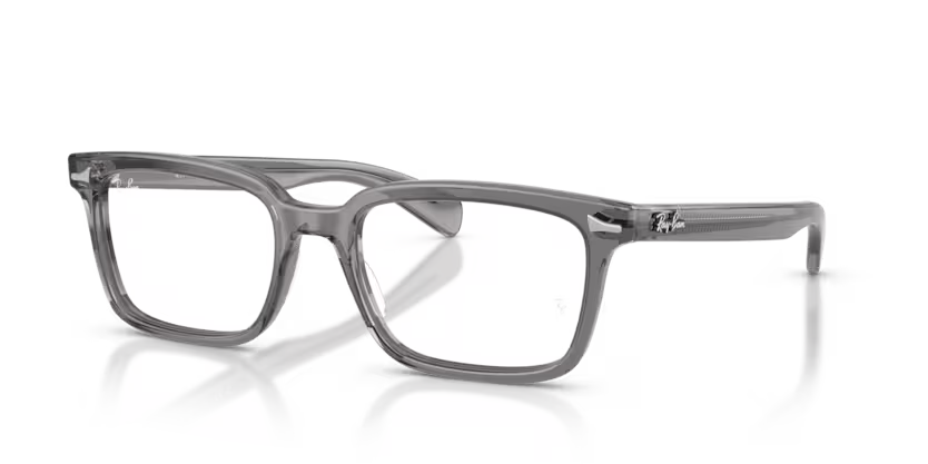 Ray-Ban 0RX5534 Brunel 8268 Transparent Grey Acetate Rectangular Optical Eyeglasses Frame