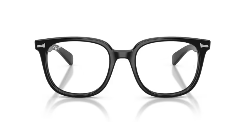 Ray-Ban 0RX5535 Brunel II Color 2000 Polished Black Acetate Frame with Clear Bio Demo Lenses