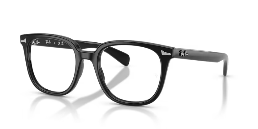 Ray-Ban 0RX5535 Brunel II Color 2000 Polished Black Acetate Frame with Clear Bio Demo Lenses