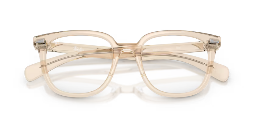 Ray-Ban 0RX5535 Brunel II 8539 Transparent Nude Acetate Square Optical Eyeglasses Frame
