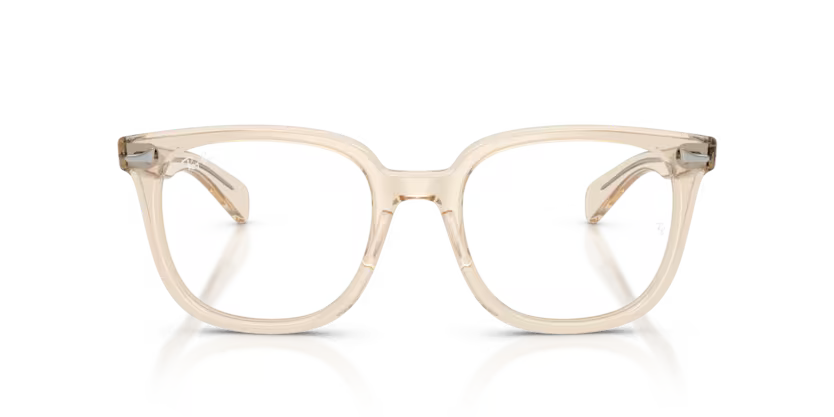 Ray-Ban 0RX5535 Brunel II 8539 Transparent Nude Acetate Square Optical Eyeglasses Frame