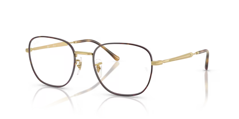 Ray-Ban 0RX6534 3188 Matte Arista Gold Metal Square Optical Eyeglasses Frame