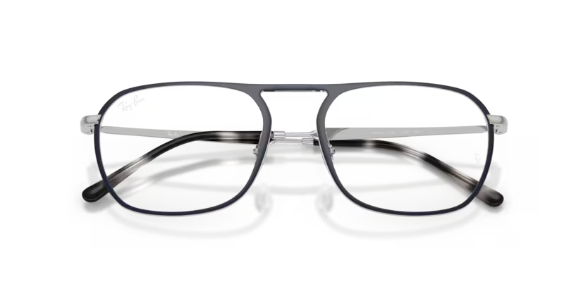 Ray-Ban 0RX6548 3016 Blue & Silver Metal Keyhole Square Optical Eyeglasses Frame