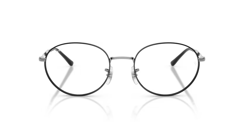 Ray-Ban 0RX6558 3179 Black on Gunmetal Metal Oval Optical Eyeglasses Frame