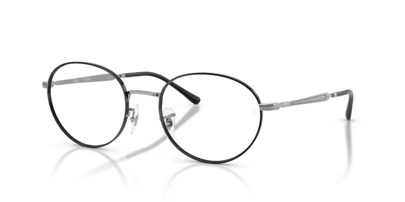 Ray-Ban 0RX6558 3179 Black on Gunmetal Metal Oval Optical Eyeglasses Frame