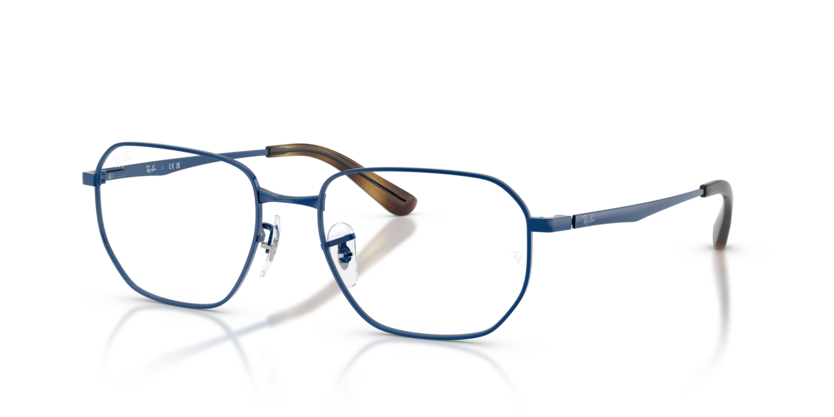 Ray-Ban 0RX6562I Color 2520 Polished Blue Metal Frame with Clear Demo Bio Lenses
