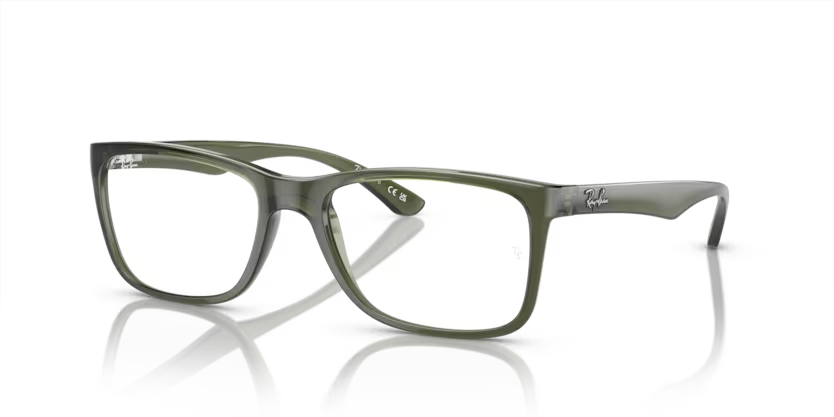 Ray-Ban 0RX7027I 6751 Transparent Olive Green Square Optical Frame