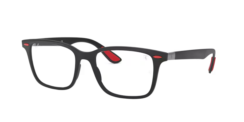 Ray-Ban 0RX7144M Scuderia Ferrari F602 Matte Black PEEK Square Optical Eyeglasses Frame