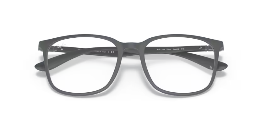 Ray-Ban 0RX7199 5521 Matte Grey PEEK & Metal Square Optical Eyeglasses Frame
