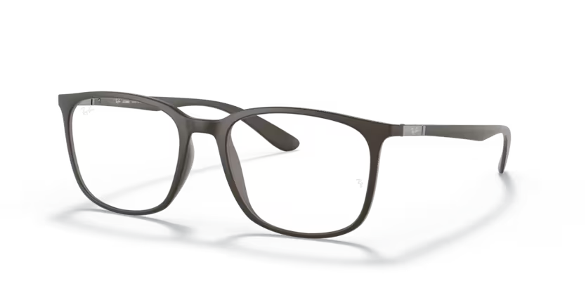 Ray-Ban 0RX7199 8063 Matte Brown PEEK & Metal Square Optical Eyeglasses Frame