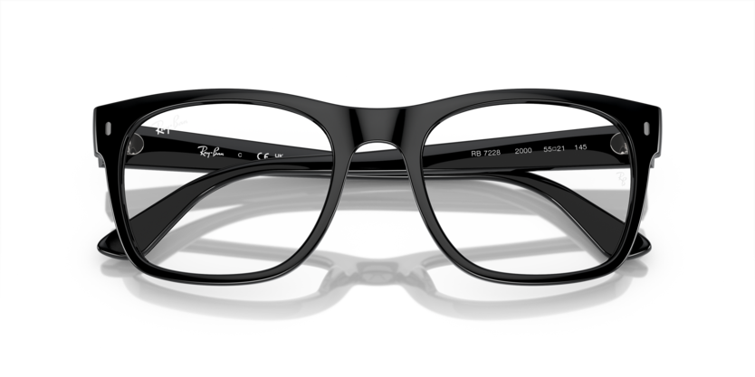 Ray-Ban 0RX7228 2000 Black Propionate Square Optical Eyeglasses Frame