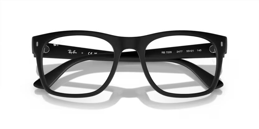 Ray-Ban 0RX7228 2477 Matte Black Propionate Square Optical Eyeglasses Frame