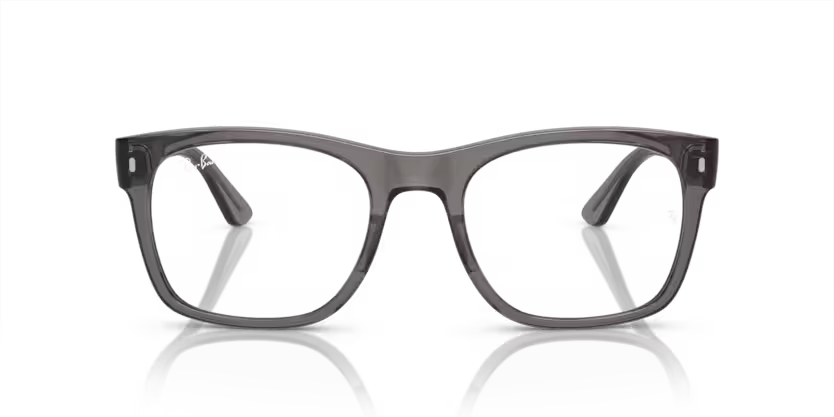 Ray-Ban 0RX7228 Color 8257 Polished Opal Dark Grey Propionate Frame with Clear Lenses