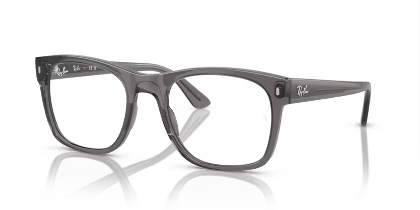 Ray-Ban 0RX7228 Color 8257 Polished Opal Dark Grey Propionate Frame with Clear Lenses